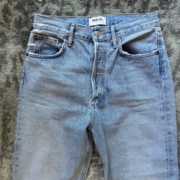 Agolde Riley Crop High Rise Straight Jeans - Picture 4 of 13